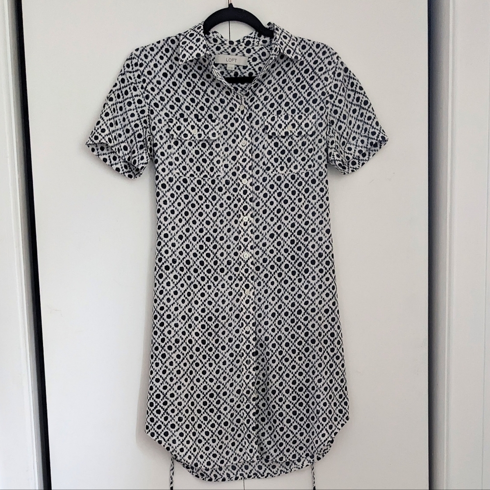 Loft XS Print Shirt Dress - Picture 3 of 10